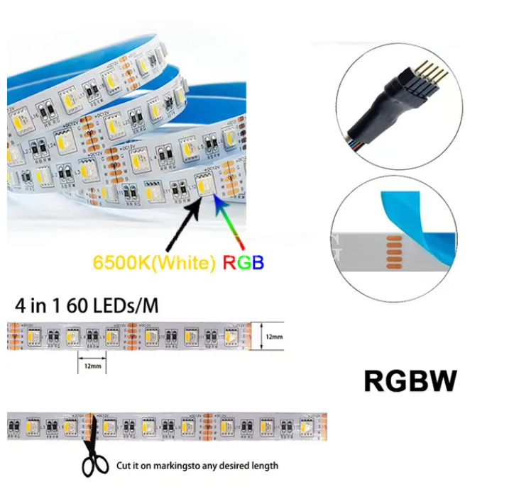 شريط LED RGB مقاوم للماء 5050 DC12V