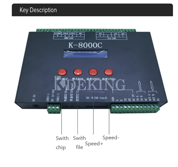 K-1000C، K-4000 K-8000C T-790K وحدة تحكم بكسل LED