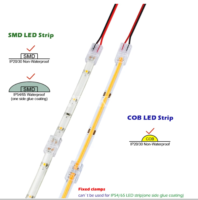 8mm 10mm 2pin COB LED Strip Connector