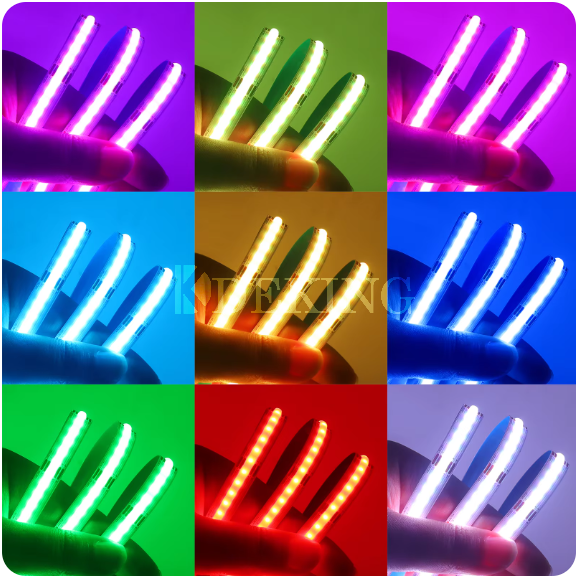 شريط إضاءة COB RGB 12 فولت 24 فولت عالي السطوع 576 مصباح LED/متر مرن